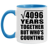 64th Anniversary Square Root of 4096 Years Who's Counting - 11oz Accent Mug Blue
