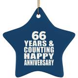 Happy 66th Anniversary 66 Years & Counting - Star Ornament