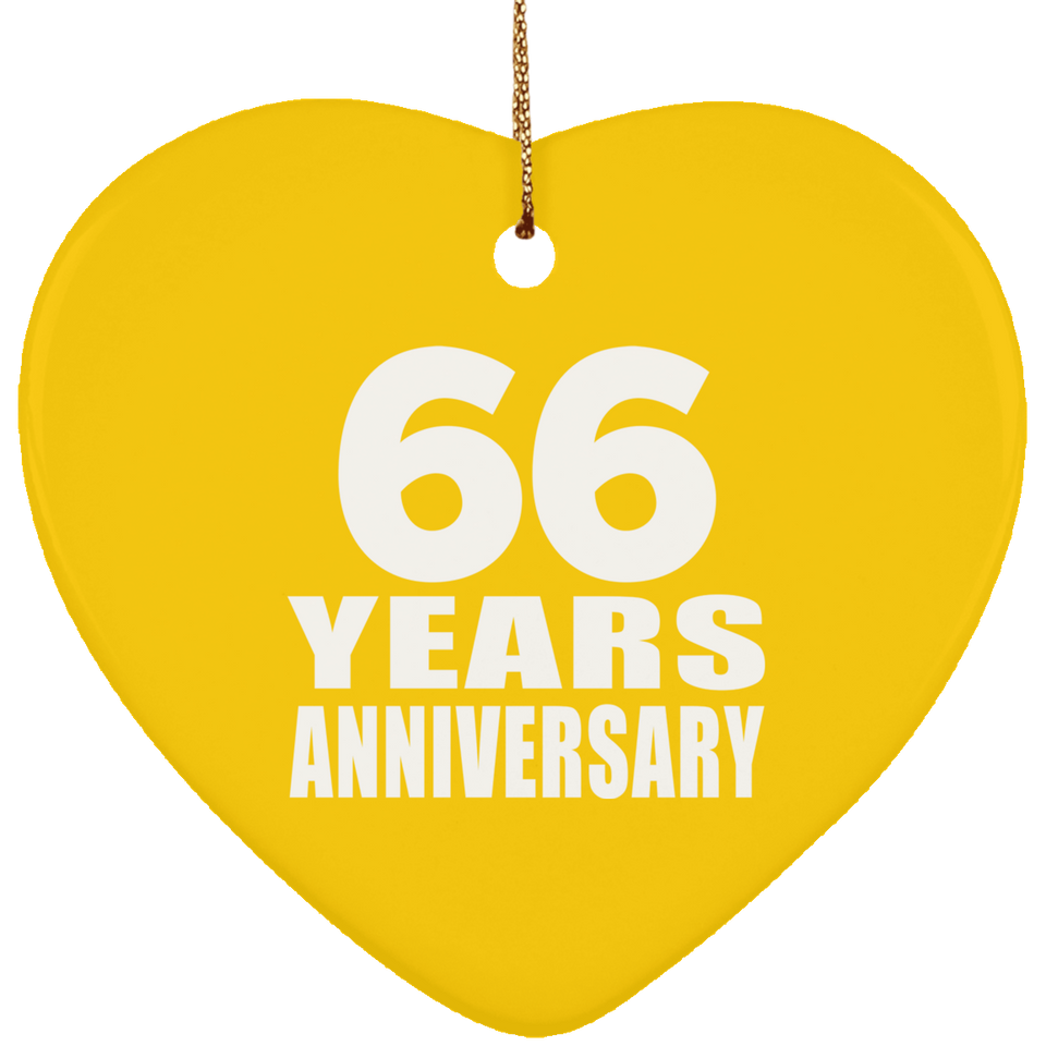 66th Anniversary 66 Years - Heart Ornament