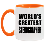 World's Greatest Stenographer - 11oz Accent Mug Orange