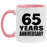 65th Anniversary 65 Years - 11oz Accent Mug Pink