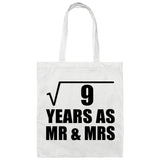 3rd Anniversary Square Root of 9 Years As Mr & Mrs - Tote Bag White