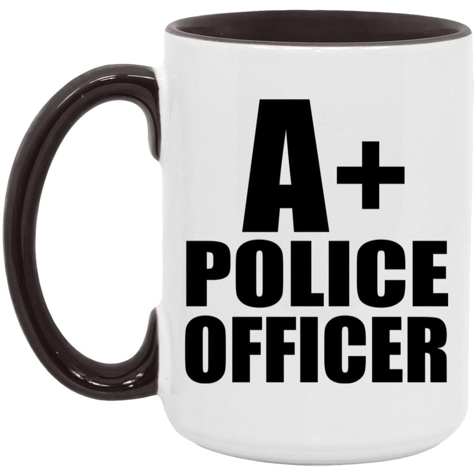 A+ Police Officer - 15oz Accent Mug Black