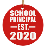 School Principal Established EST. 2020 - Circle Ornament