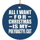 All I Want For Christmas Is My Polydactyl Cat - Circle Ornament
