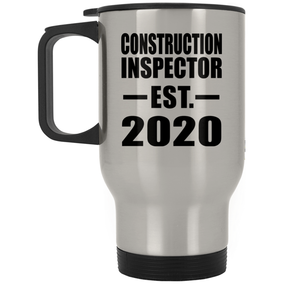 Construction Inspector Established EST. 2020 - Silver Travel Mug