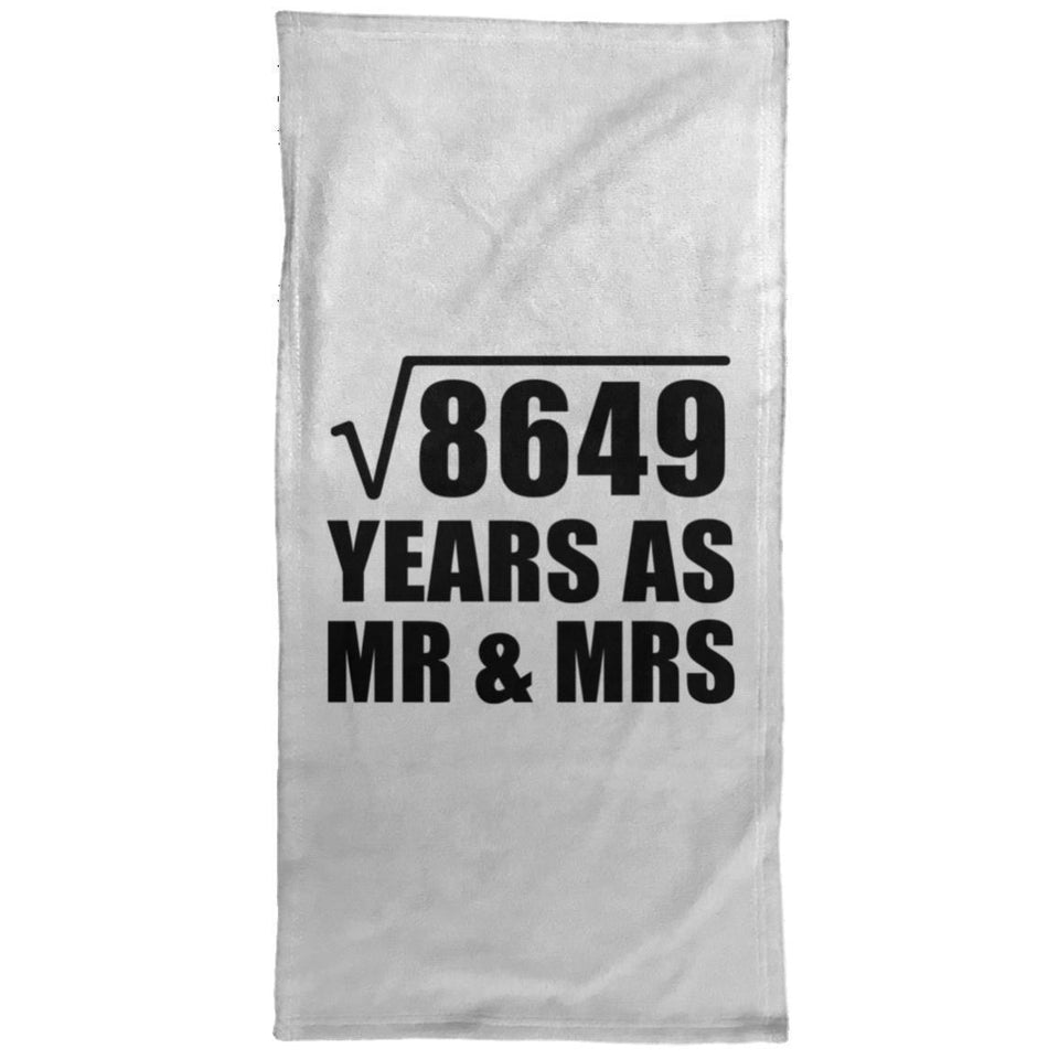 93rd Anniversary Square Root of 8649 Years As Mr & Mrs - Hand Towel