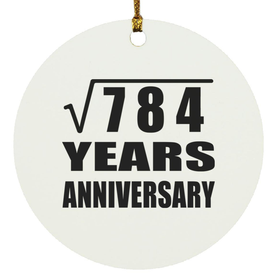 28th Anniversary Square Root of 784 Years Anniversary - Circle Ornament