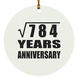 28th Anniversary Square Root of 784 Years Anniversary - Circle Ornament