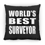 World's Best Surveyor - Throw Pillow Black
