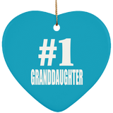 Number One #1 Granddaughter - Heart Ornament