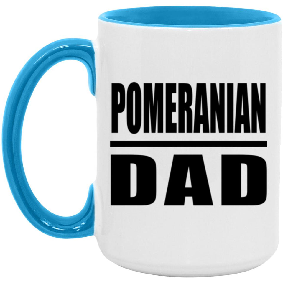 Pomeranian Dad - 15oz Accent Mug Blue