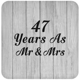 47th Anniversary 47 Years As Mr & Mrs - Drink Coaster F