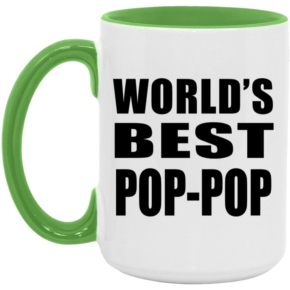 World's Best Pop-Pop - 15oz Accent Mug Green