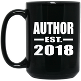 Author Established EST. 2018 - 15 Oz Coffee Mug Black