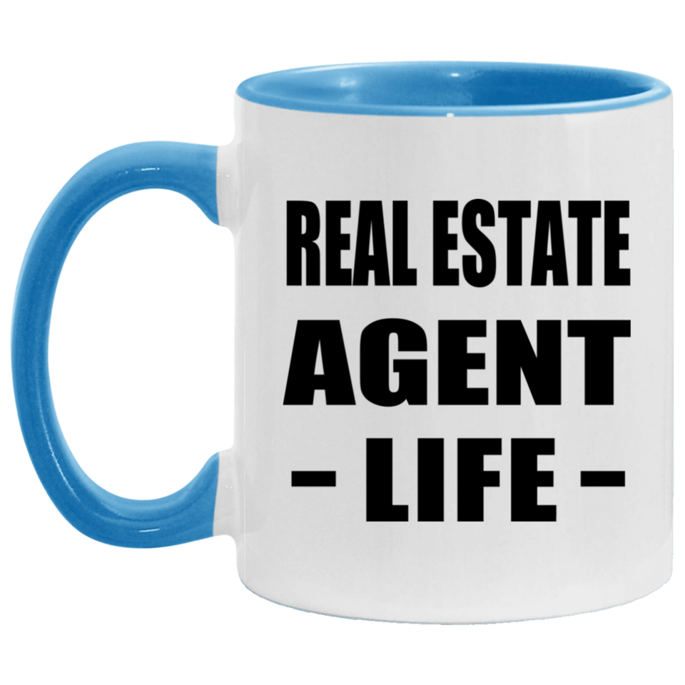 Real Estate Agent Life - 11oz Accent Mug Blue