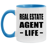Real Estate Agent Life - 11oz Accent Mug Blue