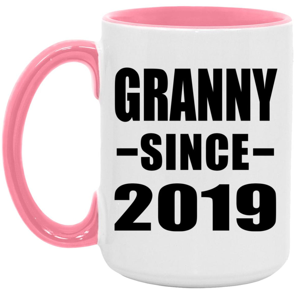 Granny Since 2019 - 15oz Accent Mug Pink