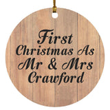 First Christmas As Mr & Mrs Crawford - Circle Ornament C