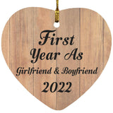First Year As Girlfriend & Boyfriend 2022 - Heart Ornament C