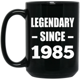 39th Birthday Legendary Since 1985 - 15oz Coffee Mug Black
