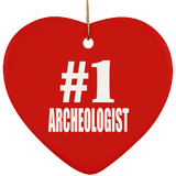 Number One #1 Archeologist - Heart Ornament