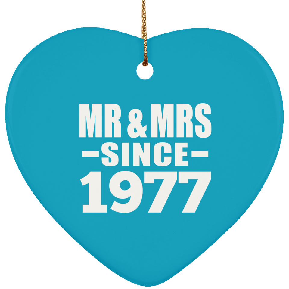 47th Anniversary Mr & Mrs Since 1977 - Heart Ornament