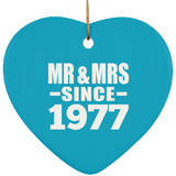 47th Anniversary Mr & Mrs Since 1977 - Heart Ornament