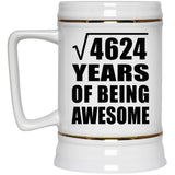 68th Birthday Square Root of 4624 Years of Being Awesome - Beer Stein