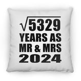 73rd Anniversary Square Root of 5329 Years As Mr & Mrs 2024 - Throw Pillow