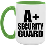 A+ Security Guard - 15oz Accent Mug Green