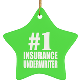 Number One #1 Insurance Underwriter - Star Ornament