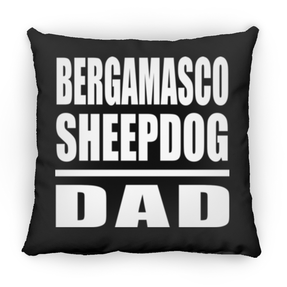 Bergamasco Sheepdog Dad - Throw Pillow Black