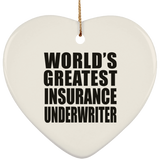 World's Greatest Insurance Underwriter - Heart Ornament