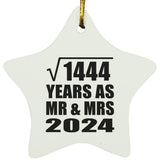 38th Anniversary Square Root of 1444 Years As Mr & Mrs 2024 - Star Ornament
