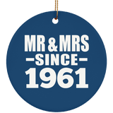 63rd Anniversary Mr & Mrs Since 1961 - Circle Ornament