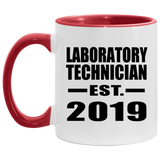 Laboratory Technician Established EST. 2019 - 11oz Accent Mug Red