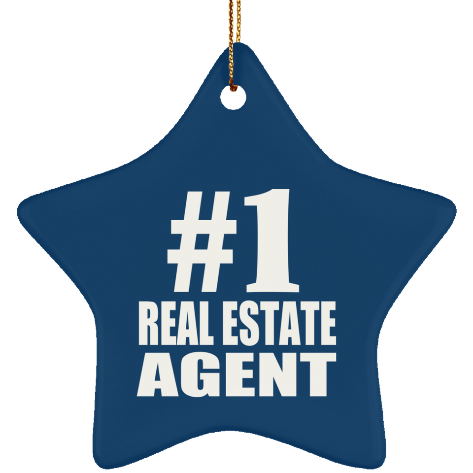 Number One #1 Real Estate Agent - Star Ornament