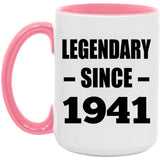 83rd Birthday Legendary Since 1941 - 15oz Accent Mug Pink