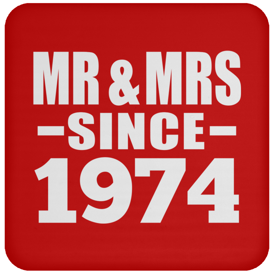 50th Anniversary Mr & Mrs Since 1974 - Drink Coaster