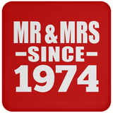 50th Anniversary Mr & Mrs Since 1974 - Drink Coaster