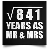 29th Anniversary Square Root of 841 Years As Mr & Mrs - Poster Square