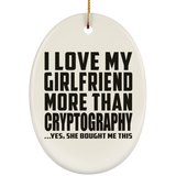 I Love My Girlfriend More Than Cryptography - Oval Ornament