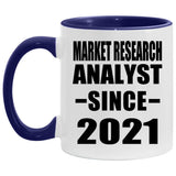 Market Research Analyst Since 2021 - 11oz Accent Mug Purple