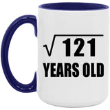 11th Birthday Square Root of 121 Years Old - 15oz Accent Mug Purple
