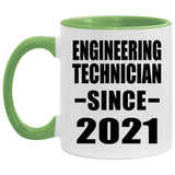 Engineering Technician Since 2021 - 11oz Accent Mug Green