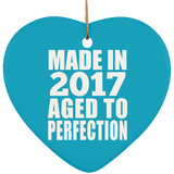 7th Birthday Made In 2017 Aged to Perfection - Heart Ornament