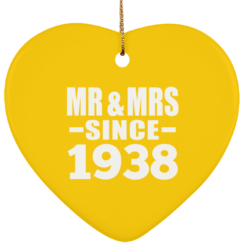 86th Anniversary Mr & Mrs Since 1938 - Heart Ornament