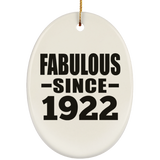 102nd Birthday Fabulous Since 1922 - Oval Ornament
