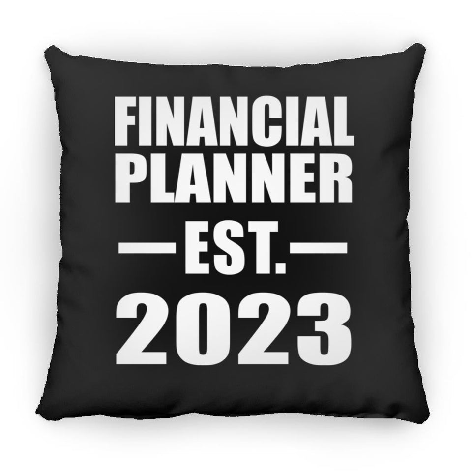 Financial Planner Established EST. 2023 - Throw Pillow Black